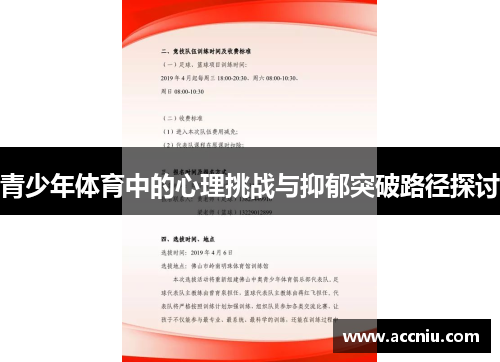 青少年体育中的心理挑战与抑郁突破路径探讨